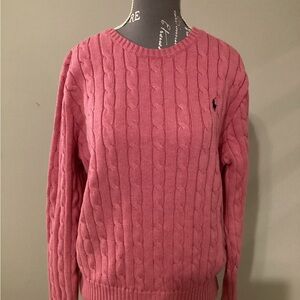 Polo Ralph Lauren pink Cable Knit Sweater(XL)